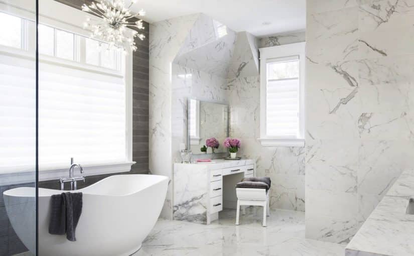Normandale white marble bathroom design